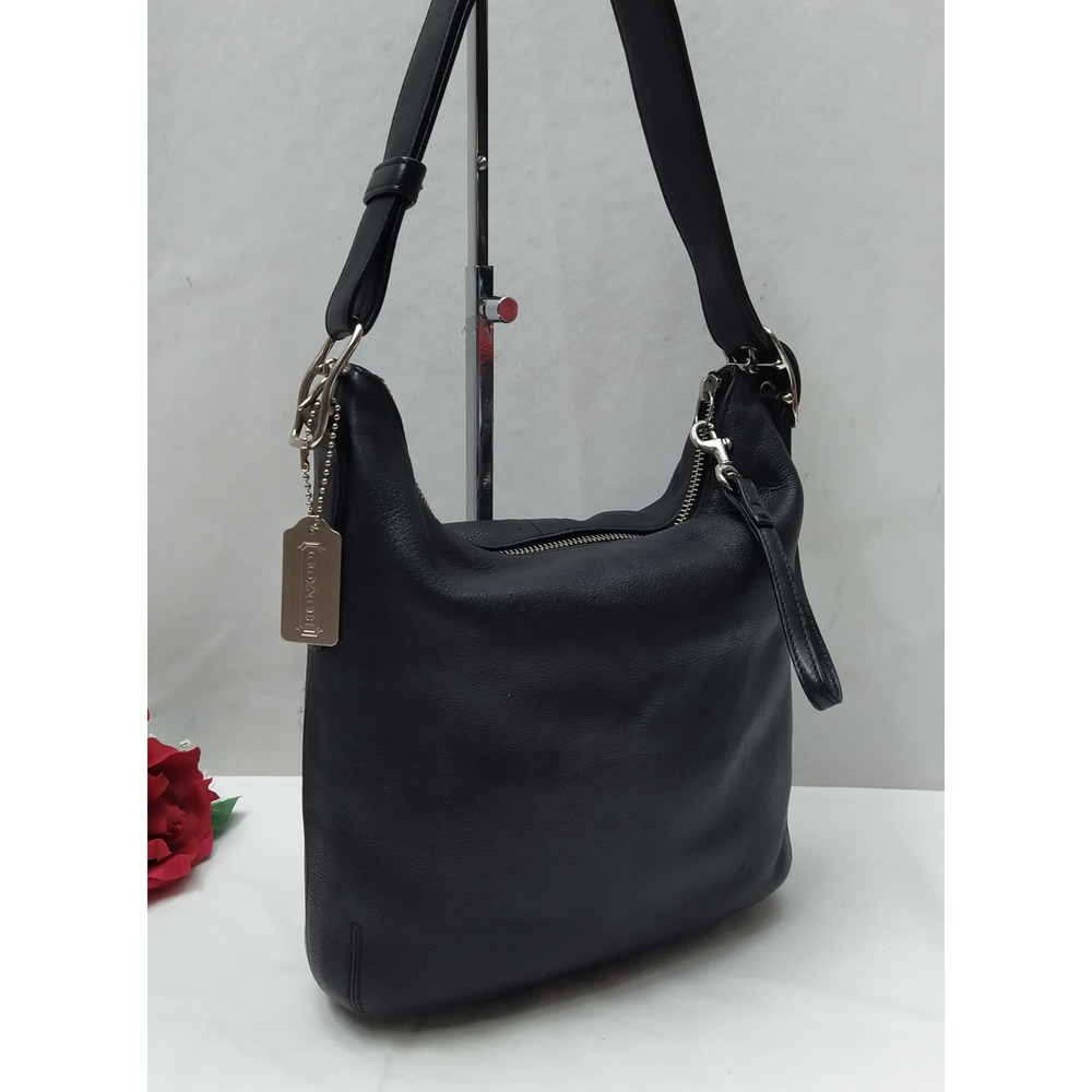 Coach Black Leather Zipper Closure Crossbody Shoulder Bag - Vintage - Picture 14 of 16